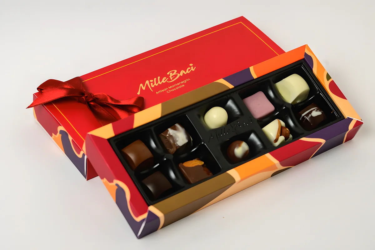 Premier, a red box of ten pralines