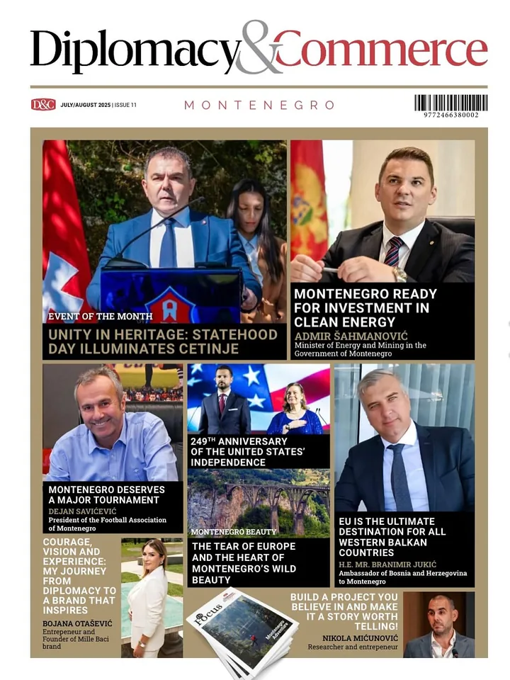 Naslovnica magazina Diplomacy and Commerce Montenegro