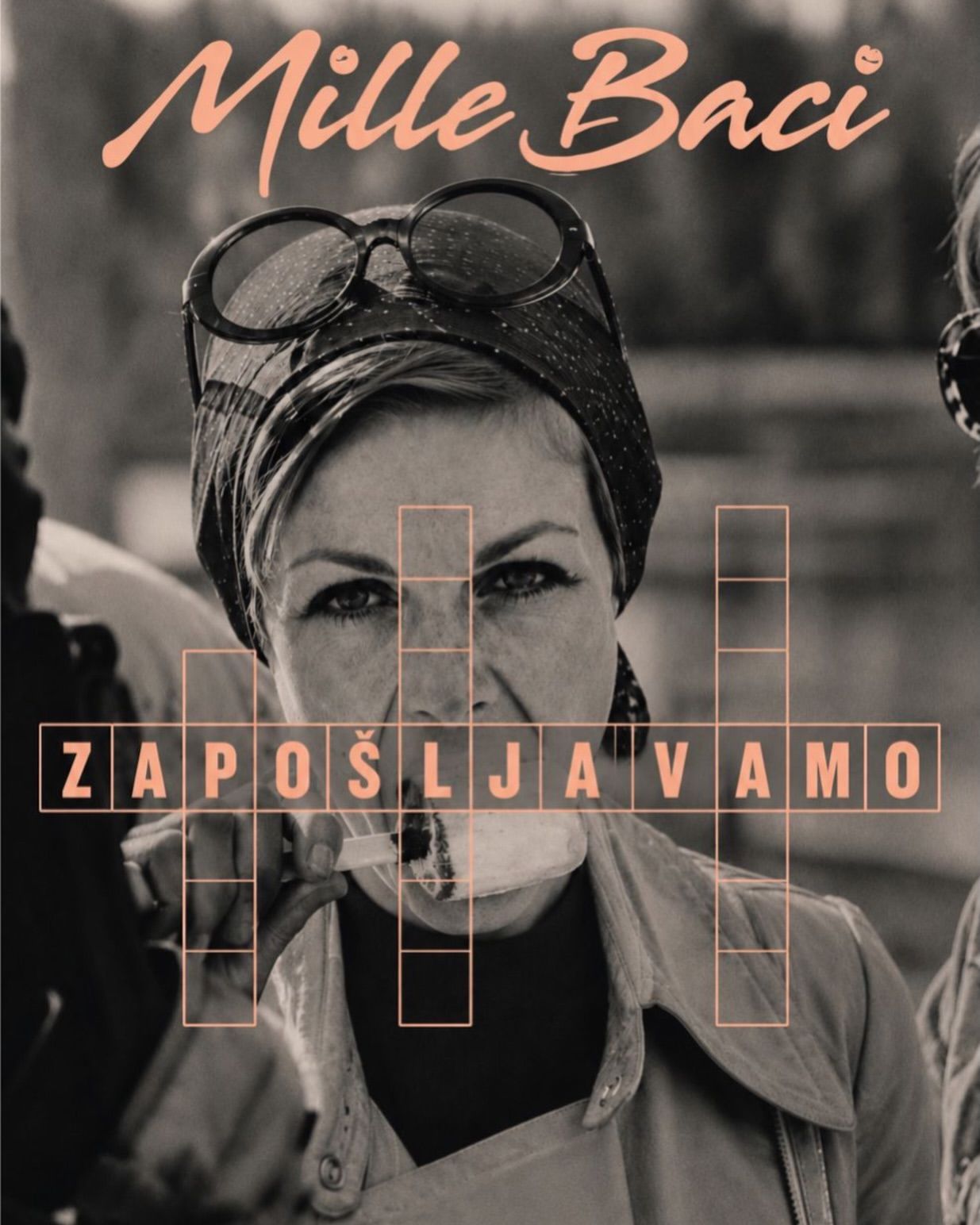 Zapošljavamo: crno-bijeli poster Mille Baci studija